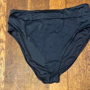 La Blanca Island Goddess Cinch Back High Waist Bikini Bottom size 14 black
